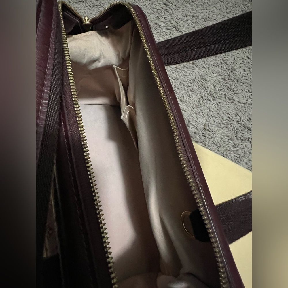 RARE vintage LV denim burgundy Josephine mini Lin. - Picture 11 of 14